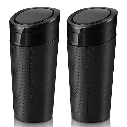 Car Trash Can Bin with Lid, 2 Packs Mini Leakproof Garbage Can for Vehicle, Cup Holder Trash Can,... | Amazon (US)