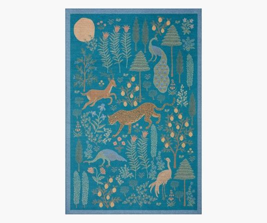 Menagerie Les Fauves Marine Printed Rug | Rifle Paper Co. | Rifle Paper Co.