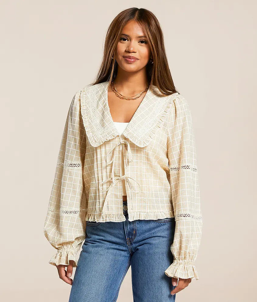 Plaid Collared Top | Buckle