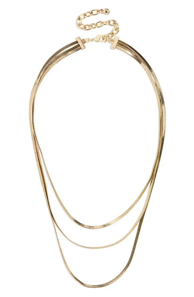 Gia Herringbone Chain Layered Necklace | Nordstrom