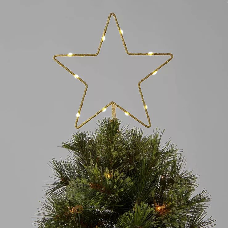 10in LED Lit Dewdrop Glitter Metal Open Star Tree Topper - Wondershop™ | Target