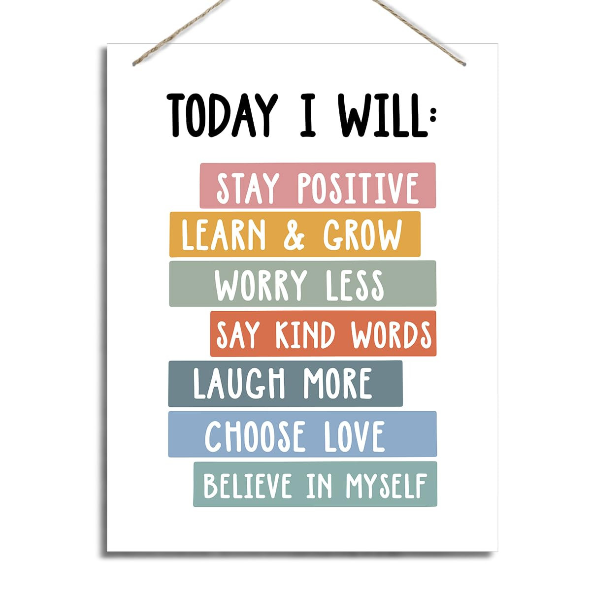 Stay Positive Sign, Decorative Hanging Wood Plaque for Wall, Mental Health Decor, Positive Home D... | Amazon (US)