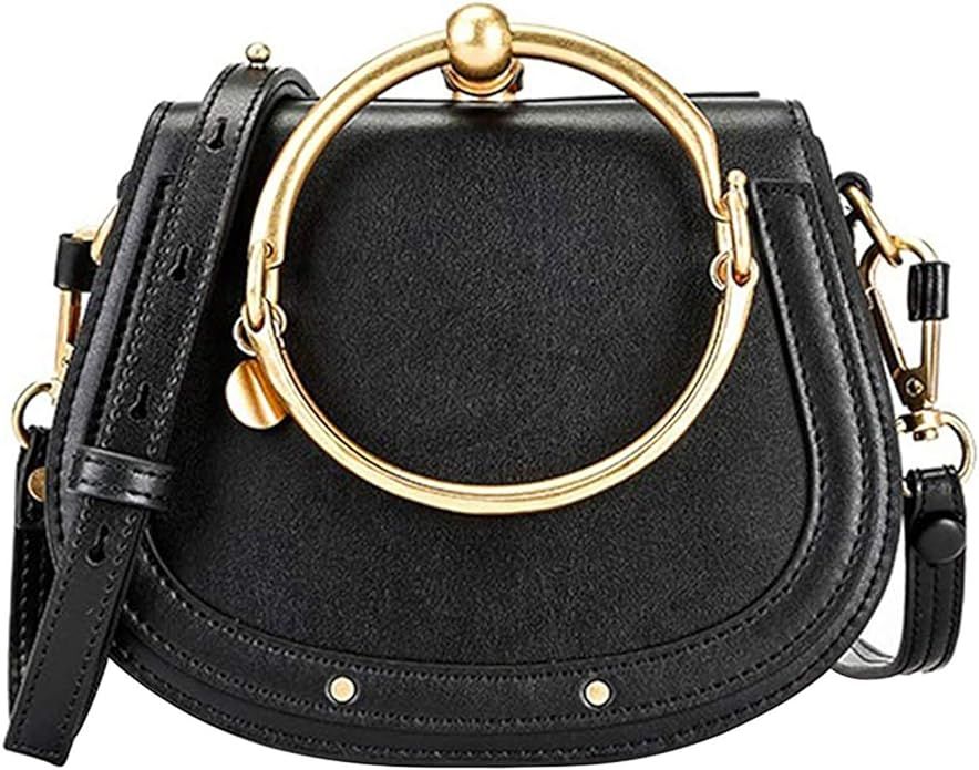 Yeacun Genuine Leather Saddle Tote Vintage Crossbody Shoulder Bracelet Bag for women | Amazon (US)