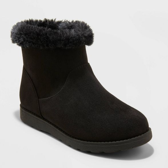 Girls' Mila Zipper Slip-On Winter Shearling Style Boots - Cat & Jack™ | Target