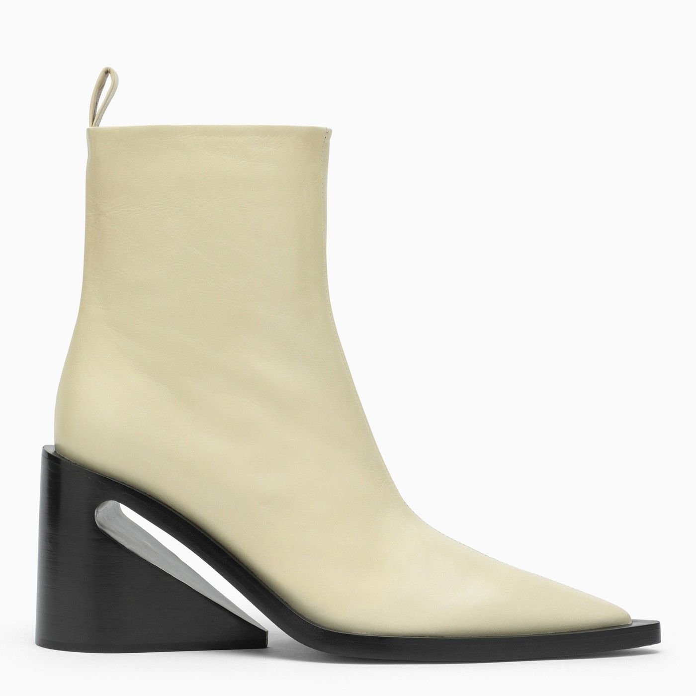 Ivory leather ankle boot | The Double F