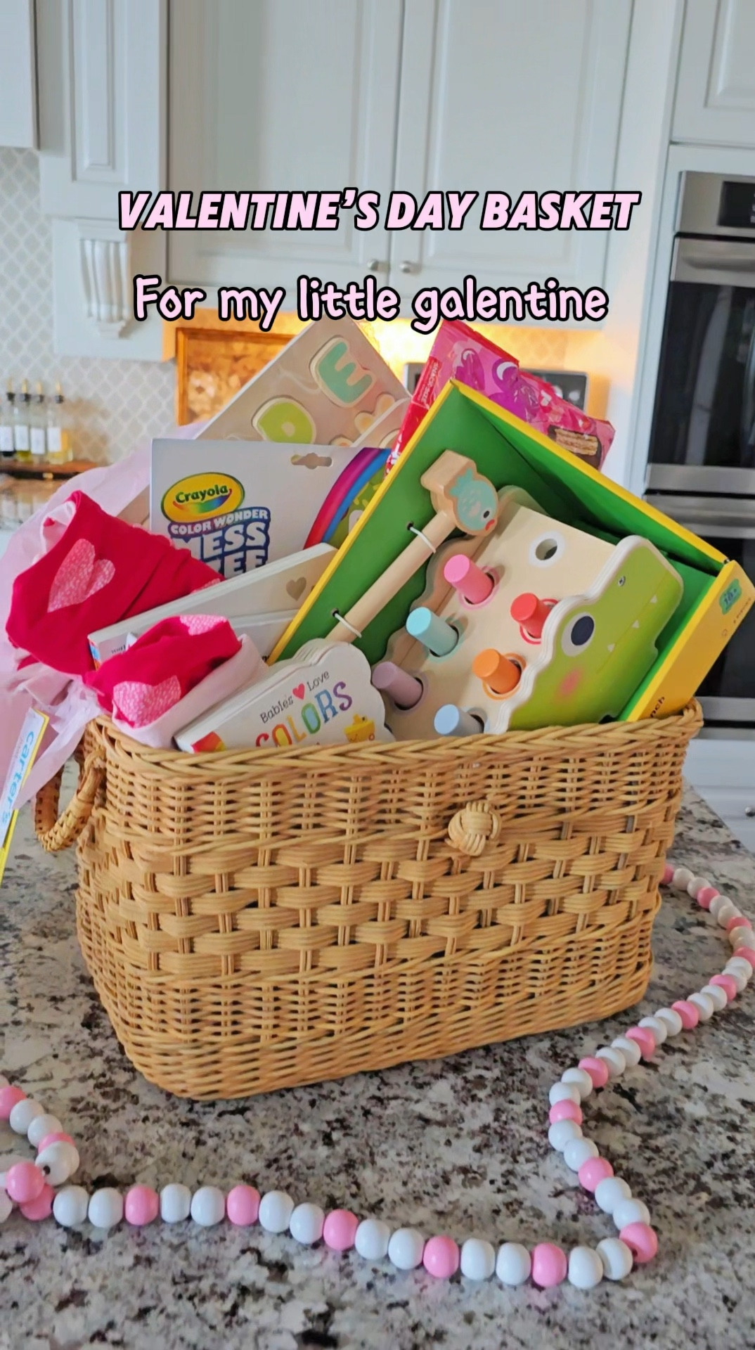 Valentine’s Day love basket for my toddler girl, my 2 yrs old toddler!! I added all the books and toys for her that are practical and she will love playing with!! 
Comment Valentine or shop to get the link directly to your DM 
I used a rattan basket with lid for making her love basket. The basket is from target.I can use it later for storing her toys, the toddler puzzle and the pounding bench are by giggle scape That’s a brand at target , I love that these toys as they are of high-quality , age appropriate, and made of wood.
She is totally into coloring so I got her Bluey mess free coloring pages as she loves Bluey and the valentine toddler PJs are perfect for Valentine’s Day are so comfy and have beautiful colors.


Toddler love basket 
Toddler Valentine’s Day basket 
My mini Galentine’s Valentine’s Day basket 
Valentine’s Day basket for toddler girl 
Toddler gift ideas
Valentine’s Day basket for 2yrs oldd

#LTKMostLoved #LTKKids #LTKGiftGuide