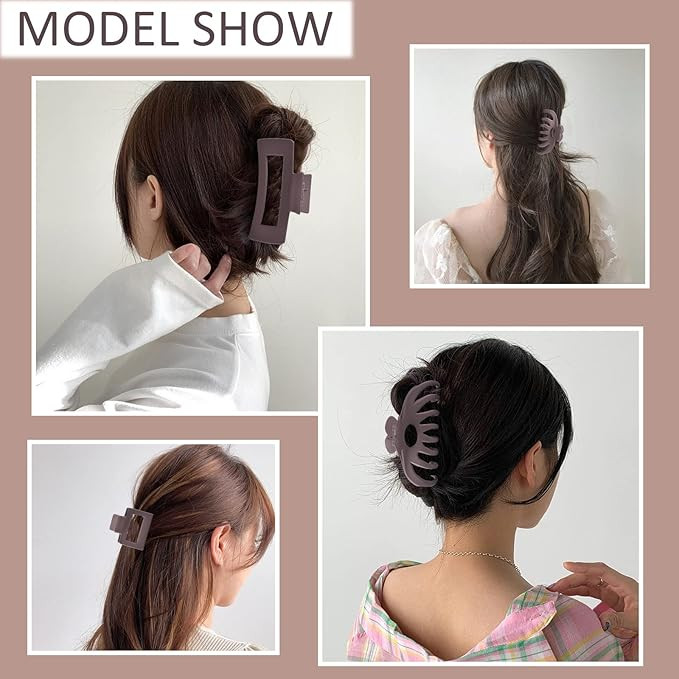 12 Pack Hair Claw Clips include 4.1 inch Large Clip and 2 inch Small Clip for Thick Thin Hair, St... | Amazon (US)