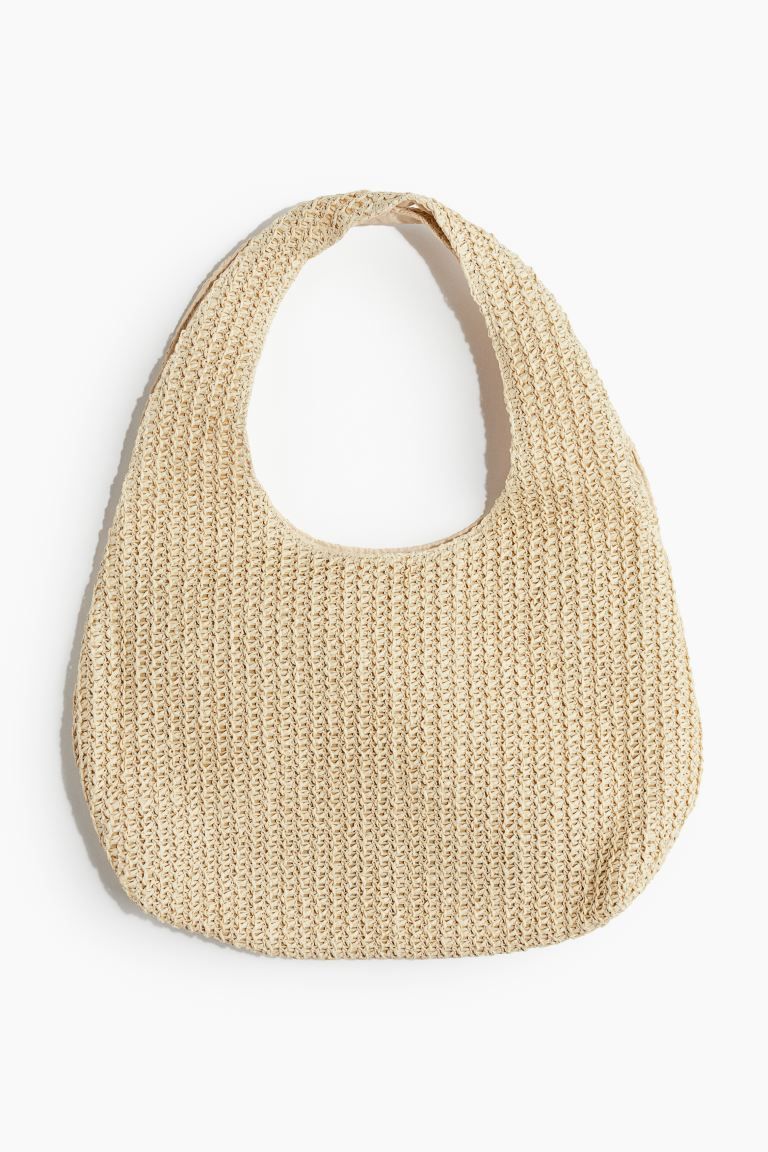 Straw Shoulder Bag - Dark beige - Ladies | H&M US | H&M (US + CA)