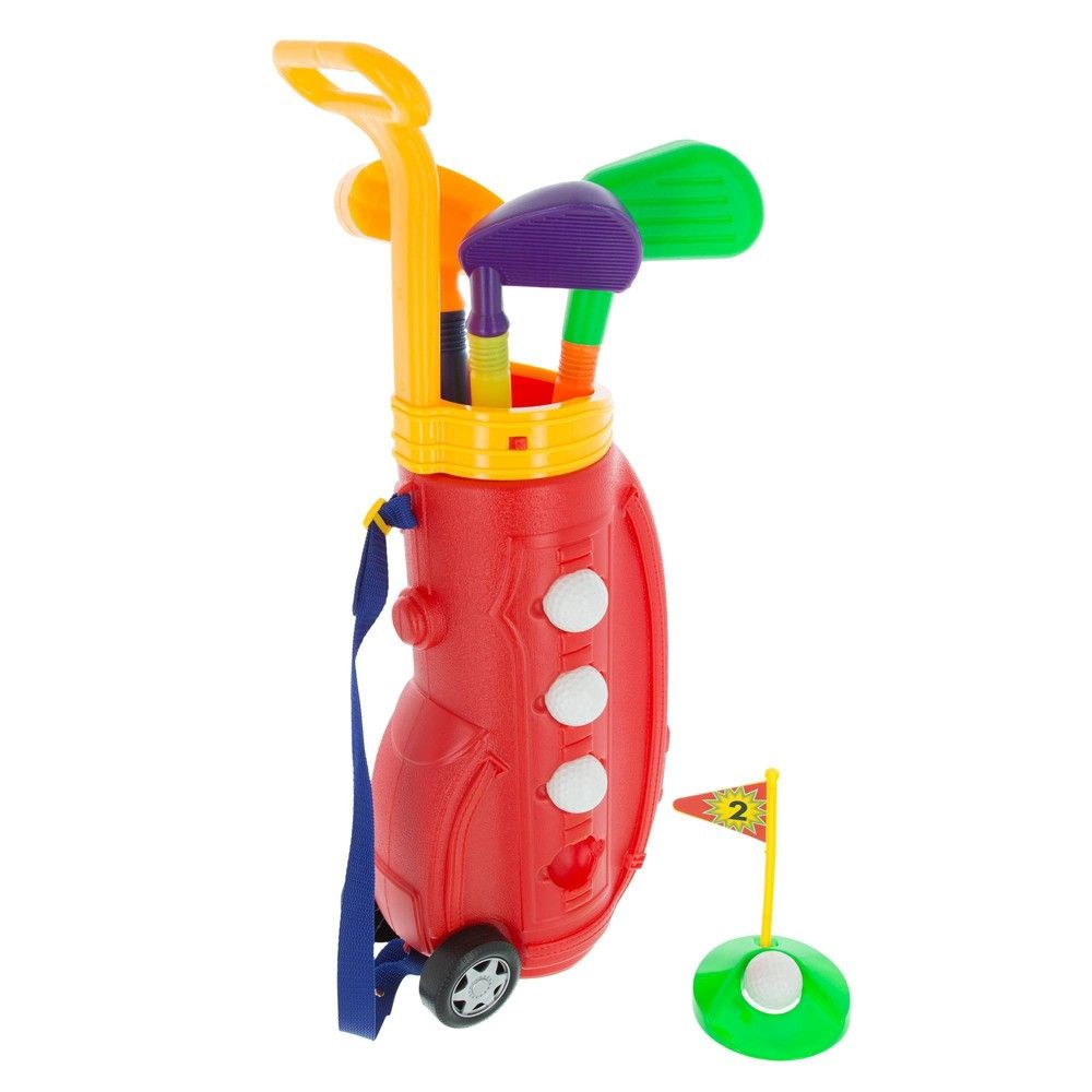 Toddler Toy Golf Play Set with Plastic Bag, 2 Clubs, 1 Putter, 4 Balls, Putting Cup Indoor or Outdoo | Target