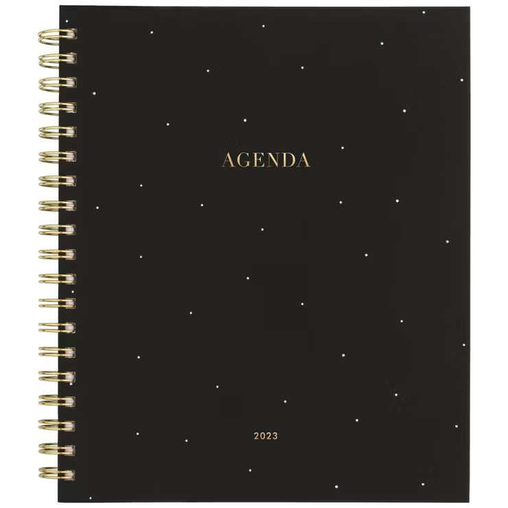 2023 Planner Weekly/Monthly 9.875"x7.875" Hardcover Black with White Dots - Sugar Paper Essential... | Target