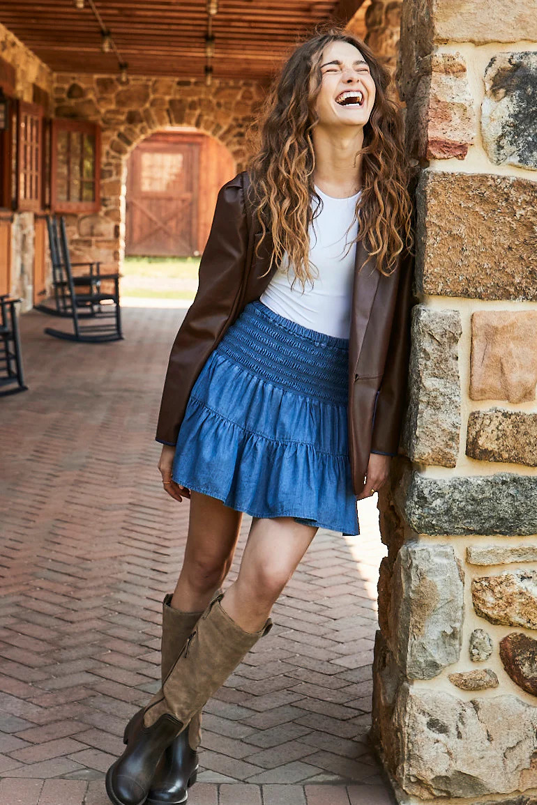 Rowan Blazer-Faux Leather-Chicory | Cartolina