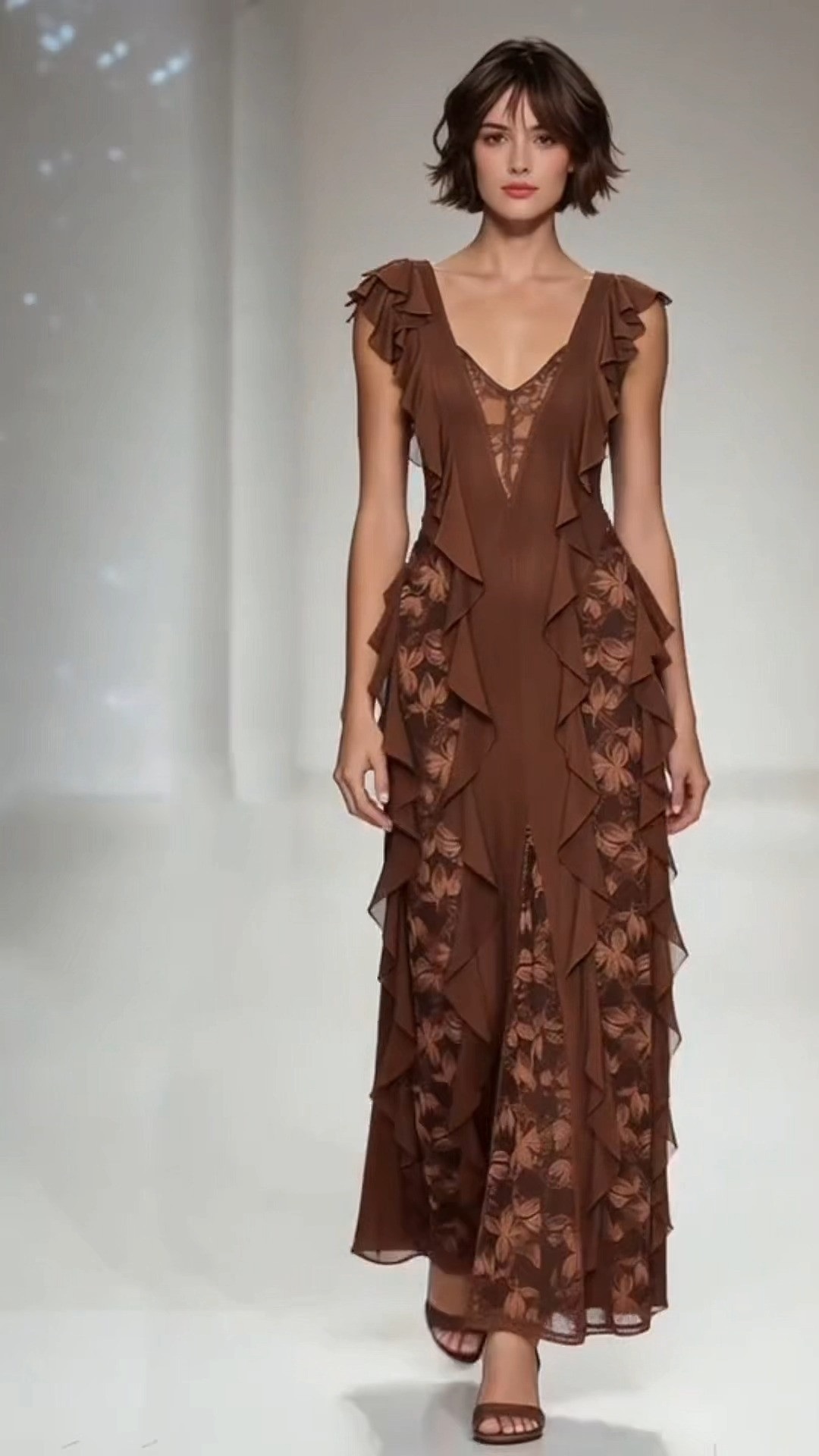Elegant Ruffled Lace Maxi Dress For Special Occasions

#FallWeddingGuest #MaxiDress #FormalDress #EventOutfit 

 #LTKootd #LTKOver40 #LTKWedding
