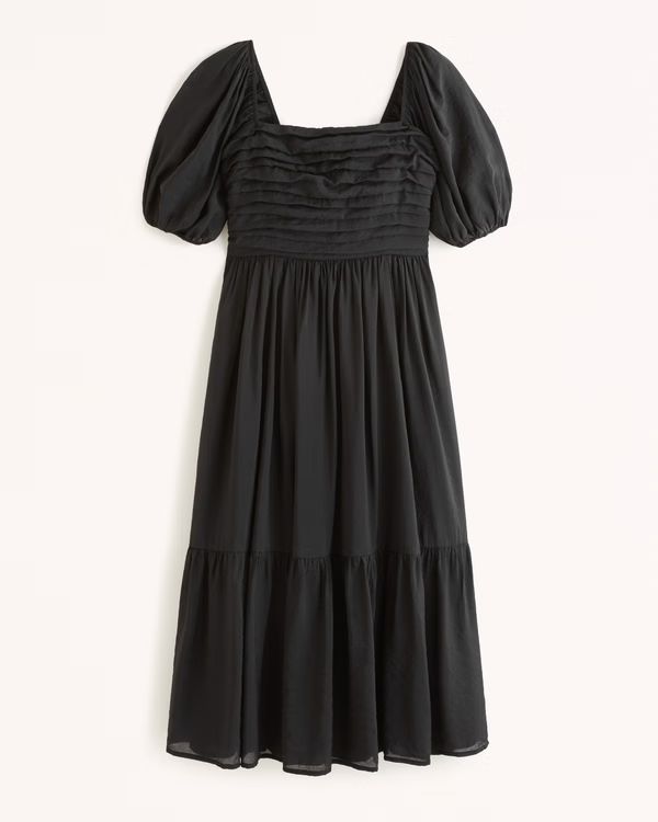 Emerson Floaty Puff Sleeve Midi Dress | Abercrombie & Fitch (US)