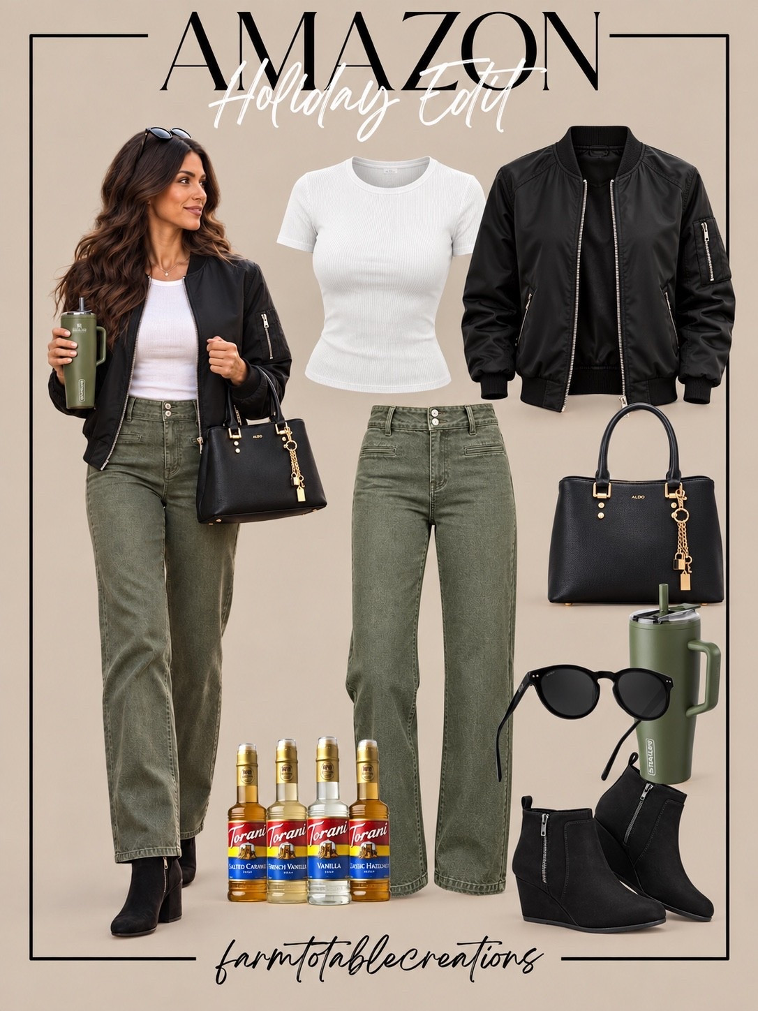 Amazon Coffee Run Outfit ☕🤎

The perfect coffee run outfit for those crisp fall mornings! I love the mix of olive green denim with a simple white tee and black bomber jacket—it’s casual, comfortable, and still looks completely put together. Add black ankle boots, a structured handbag, sunnies, and your favorite tumbler for an easy grab-and-go look.

Perfect for coffee runs, errands, school drop-off, shopping days, or a casual fall weekend. And those coffee syrups are such a fun addition for recreating your favorite coffee shop drinks at home! ☕🍂

Follow @farmtotablecreations on Instagram for more cozy home finds and trending decor.

#LTKStyle #AmazonFashion #AmazonFinds #CoffeeRun #CoffeeRunOutfit #FallOutfit #FallFashion #CasualFallOutfit #EverydayStyle #MomStyle #ErrandOutfit #AmazonStyle #FallStyle #OOTD #LTKFall

#LTKOver40 #LTKSeasonal #LTKmomlife