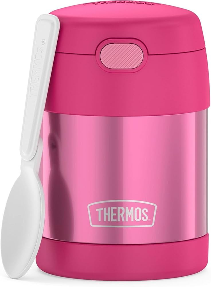 THERMOS FUNTAINER 10 Ounce Stainless Steel Vacuum Insulated Kids Food Jar with Folding Spoon, Pin... | Amazon (US)
