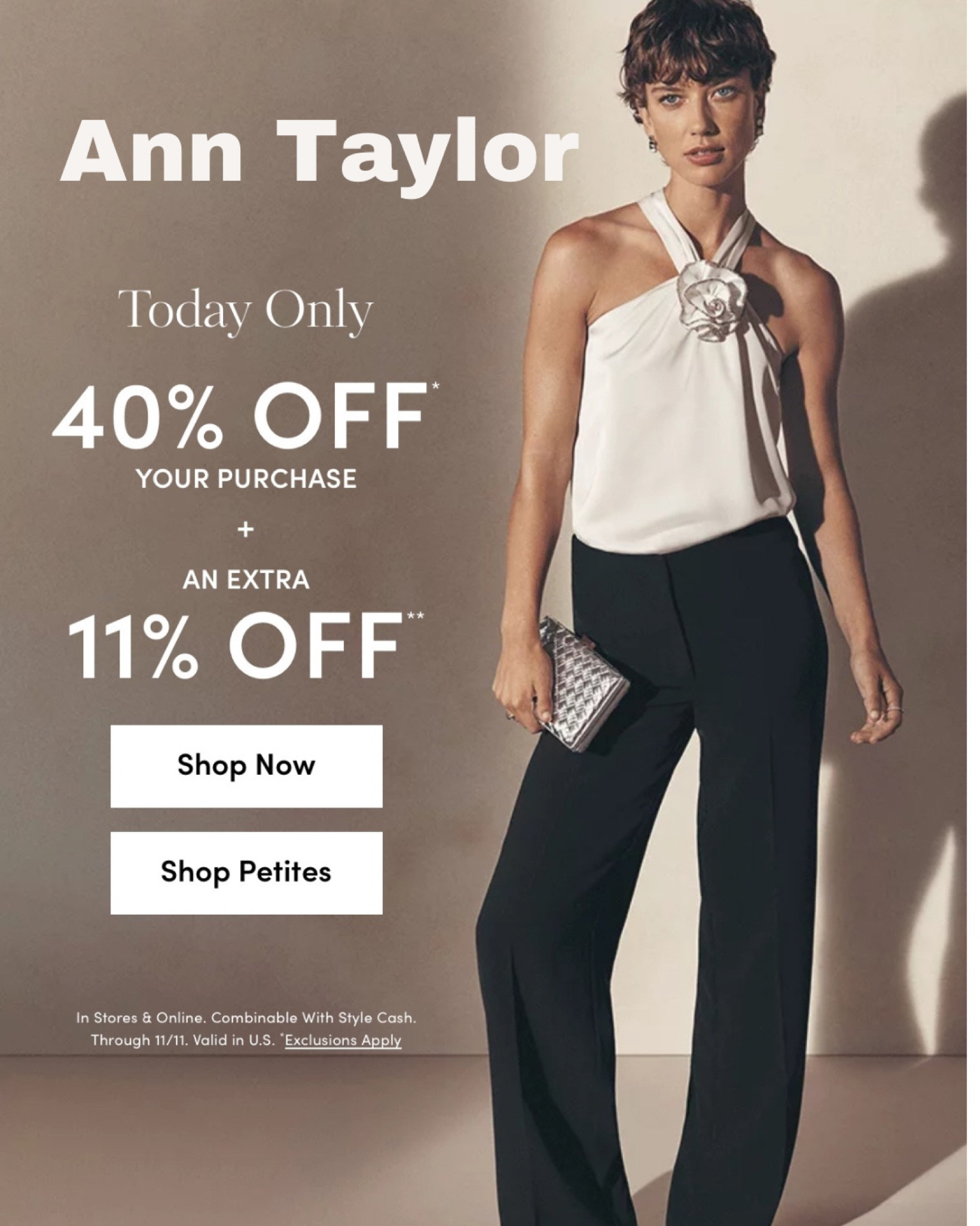 One Day SALE today at Ann Taylor!!
40% OFF + an additional 11% OFF!!
This is the perfect retailer to create that Capsule Wardrobe you will wear for years to come!!! 💯 👍
Fall Outfit - Thanksgiving Outfit - Holiday Outfit 

Follow my shop @fashionistanyc on the @shop.LTK app to shop this post and get my exclusive app-only content!

#liketkit #LTKWorkwear #LTKHoliday #LTKSaleAlert
@shop.ltk
https://liketk.it/4WCez