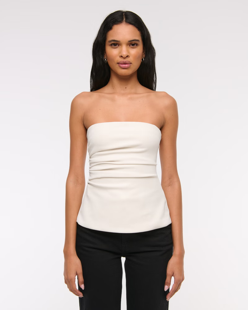 Women's Strapless Side Ruched Top | Women's New Arrivals | Abercrombie.com | Abercrombie & Fitch (US)