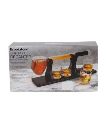 Golf Club Whiskey Decanter Set With 4 Golf Ball Glasses | TJ Maxx