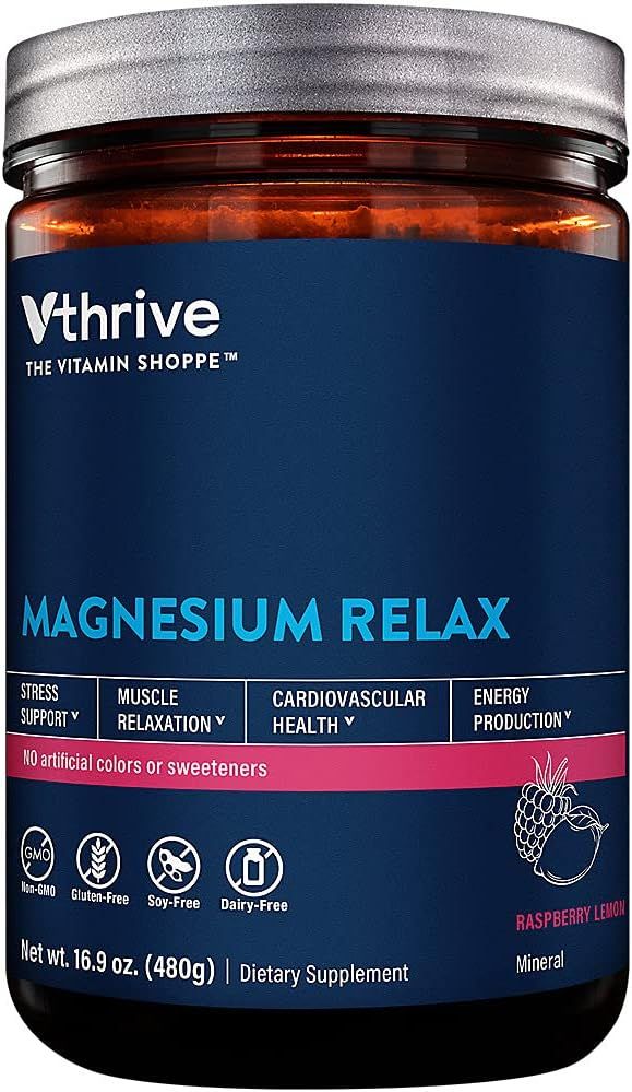 Magnesium Relax Powder Supports Stress Muscle Relaxation Raspberry Lemon (16.9 oz. / 100 Servings... | Amazon (US)