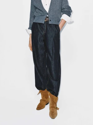 Contrast Seams Cotton Jeans | MO&Co.