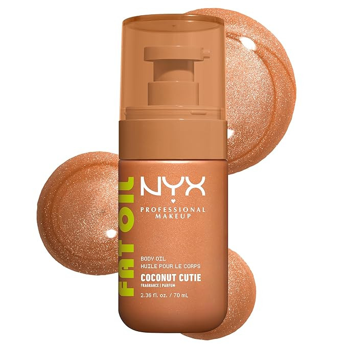 NYX PROFESSIONAL MAKEUP Fat Oil Body Oil in Coconut Cutie, Coconut Scented Body Glow Moisturizer ... | Amazon (US)
