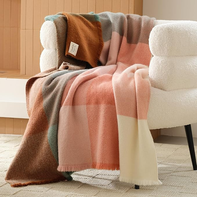 Double Stitch Alpaca Wool Throw Blanket - Warm, Soft Blanket for Couch, Luxury & Decorative Fleec... | Amazon (US)