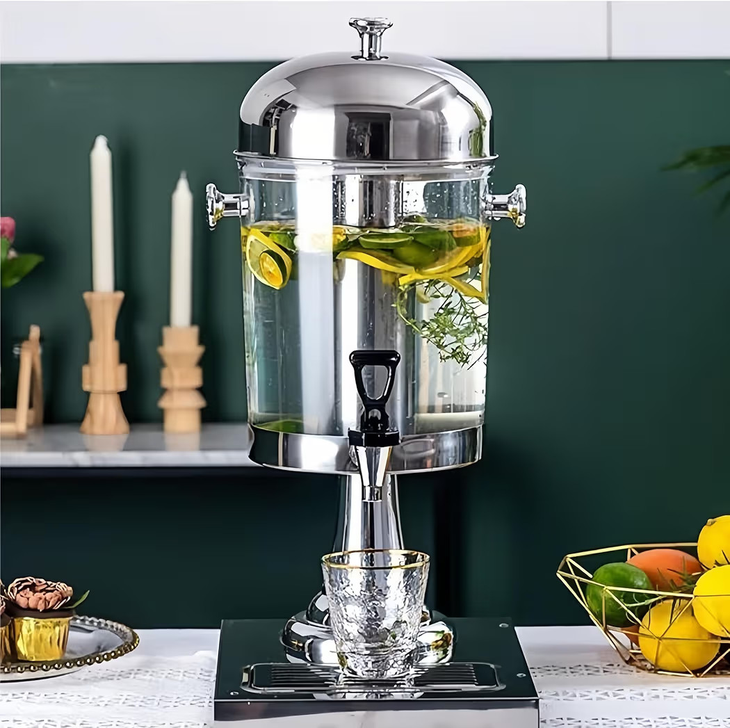 2 Gal Single Beverage Dispenser, Hot Cold Drink Dispenser with Ice Container and Stainless Steel ... | Amazon (US)