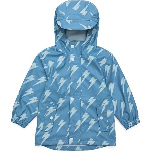Recycled Waterproof Raincoat, Lightning Bolt | Maisonette