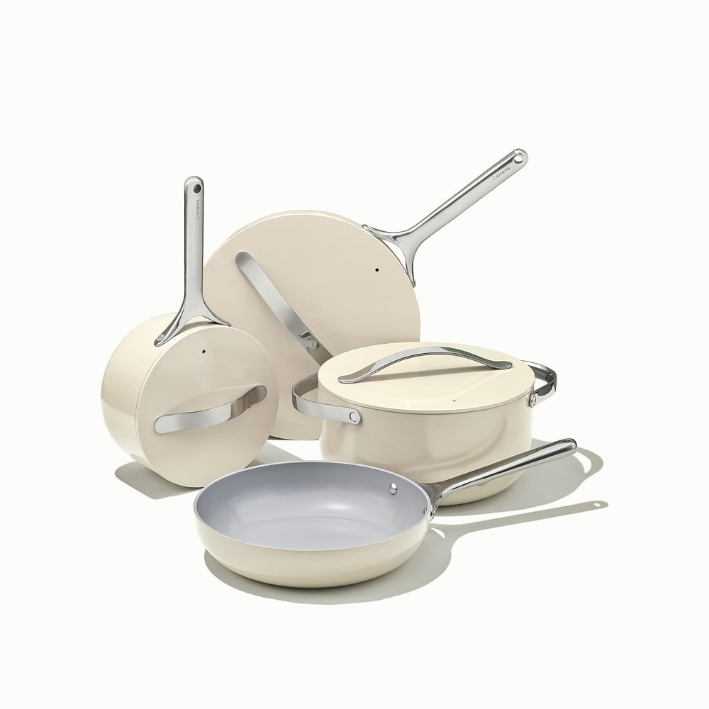 Caraway Ceramic Non-Stick Cookware & Storage Set - Cream | West Elm (US)