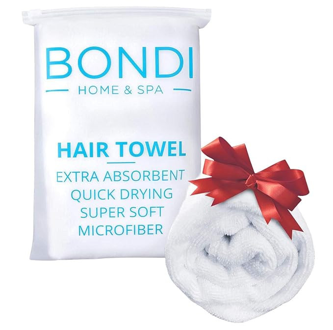 Bondi SPA Microfiber Hair Towel – Dries Hair 50% Faster – Anti-Frizz Hair Drying Towel for Lo... | Amazon (US)