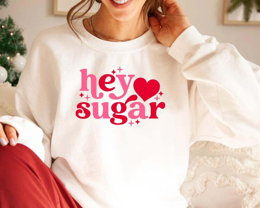 Funny Valentine's Day Shirt Hey Sugar Pie Graphic Tee - Etsy | Etsy (US)