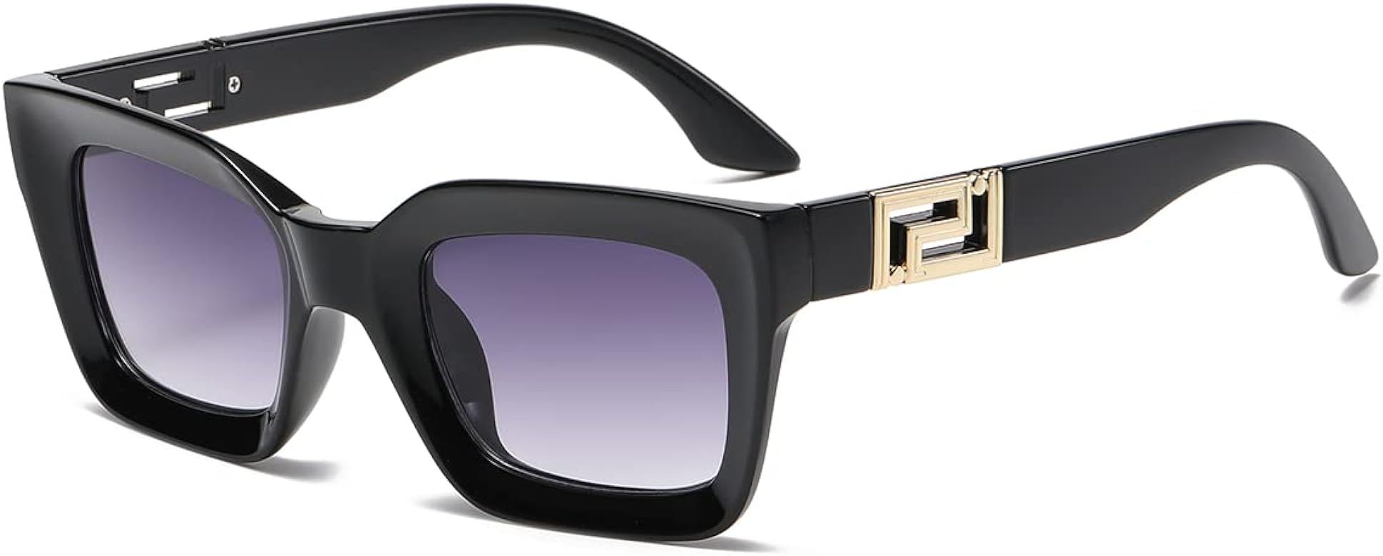 JOVAKIT Black Square Sunglasses for Women Men Simple Trendy Rectangle Thick Frame Style Sun Glass... | Amazon (US)