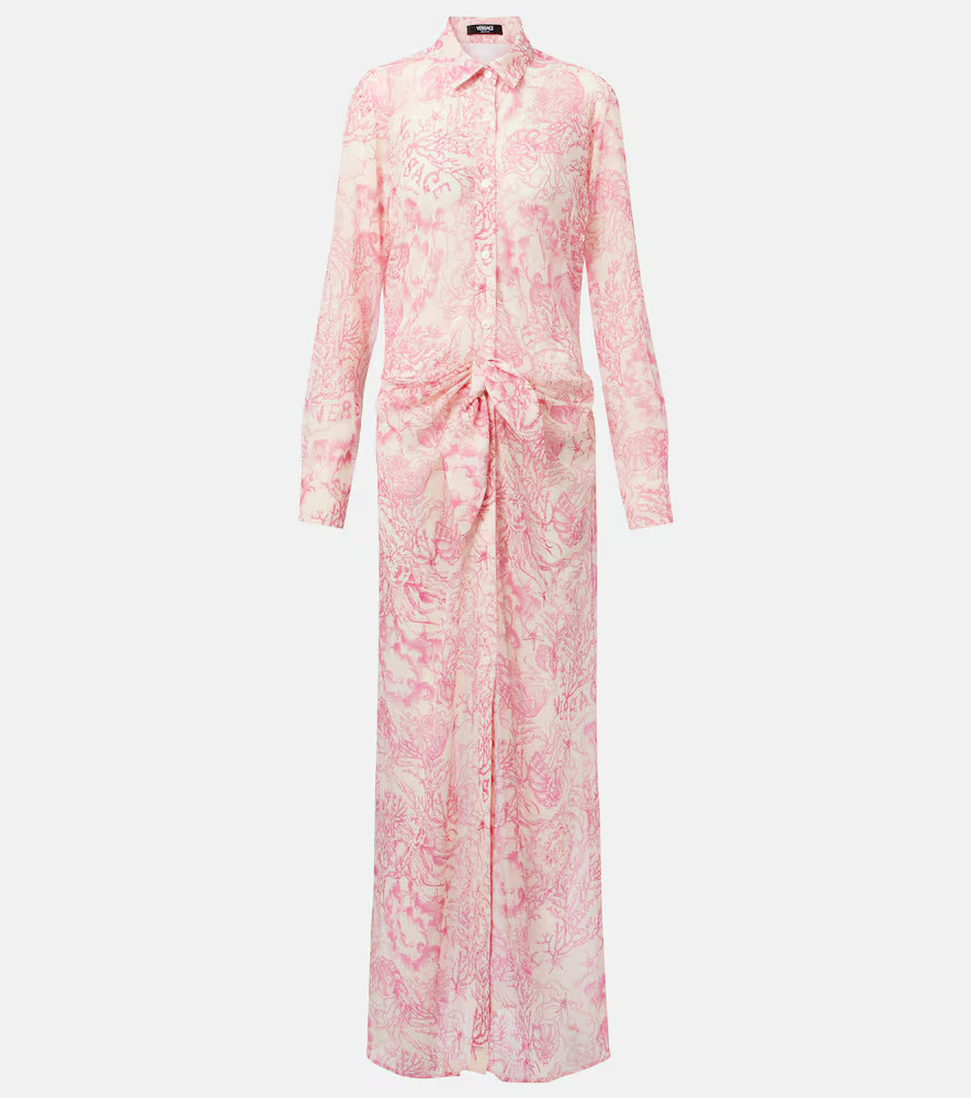 Versace Gathered printed shirt dress | Mytheresa (US/CA)