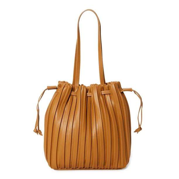 Time & Tru Women's Pleated Bucket Handbag | Walmart (US)