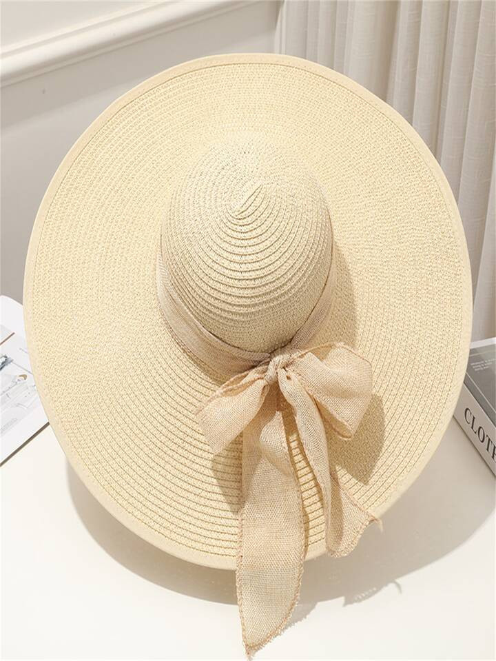 Twilly Scarf Decor Wide Brim Hat | SHEIN