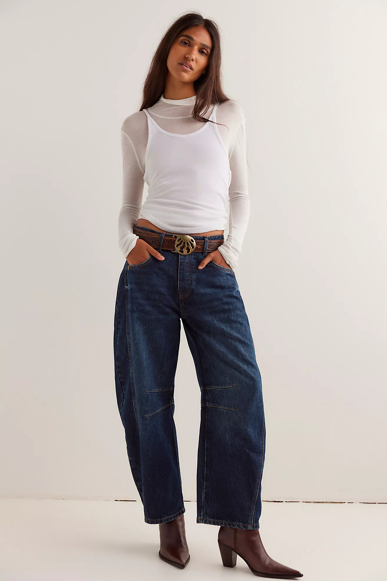 We The Free Good Luck Mid-Rise Barrel Jeans | Free People (Global - UK&FR Excluded)