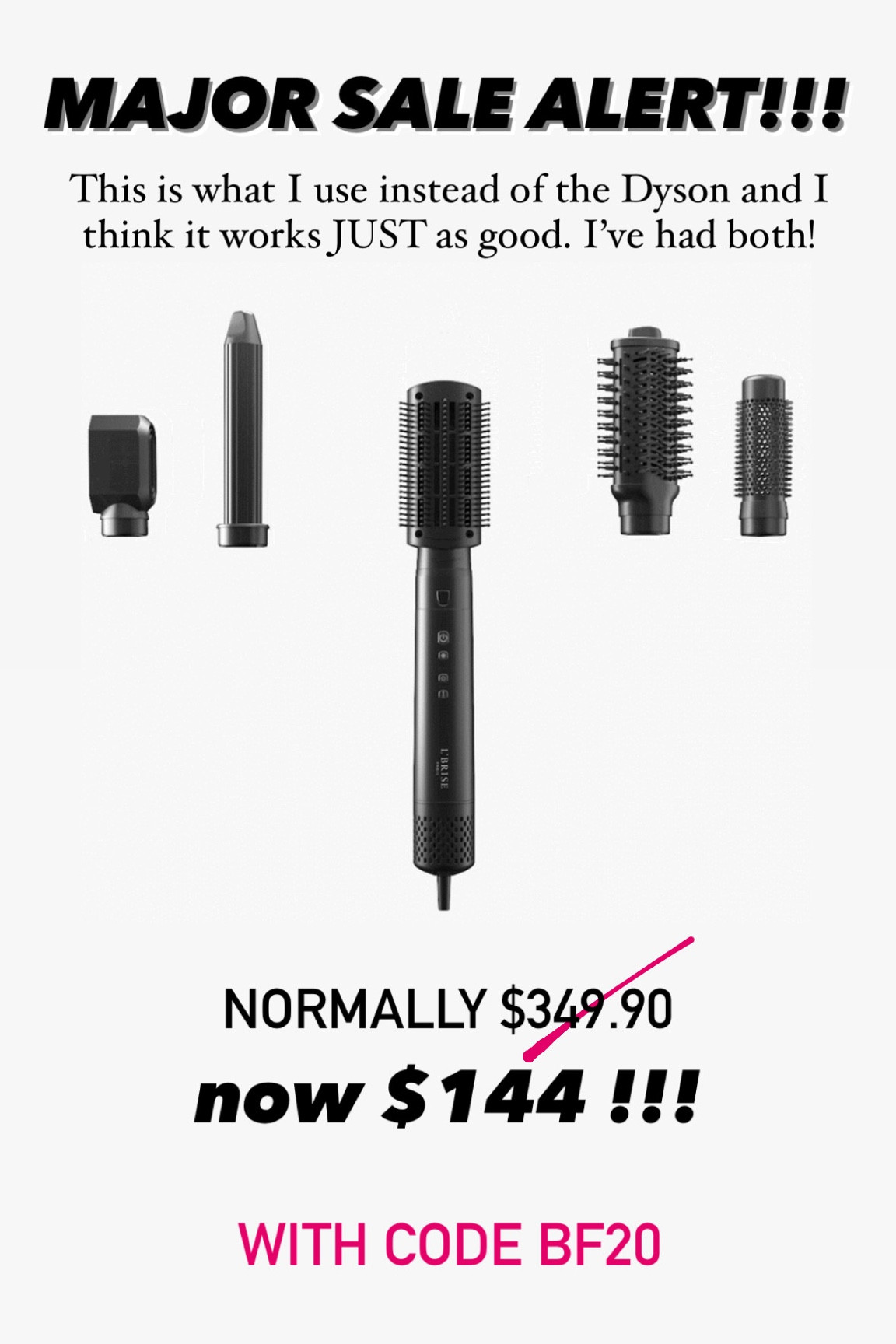 This is an INSANE DEAL!!! Using code BF20 takes the price down even more than it already is!!!

Hair tools | dyson dupe | blowout 

#LTKBeauty #LTKSaleAlert #LTKGiftGuide