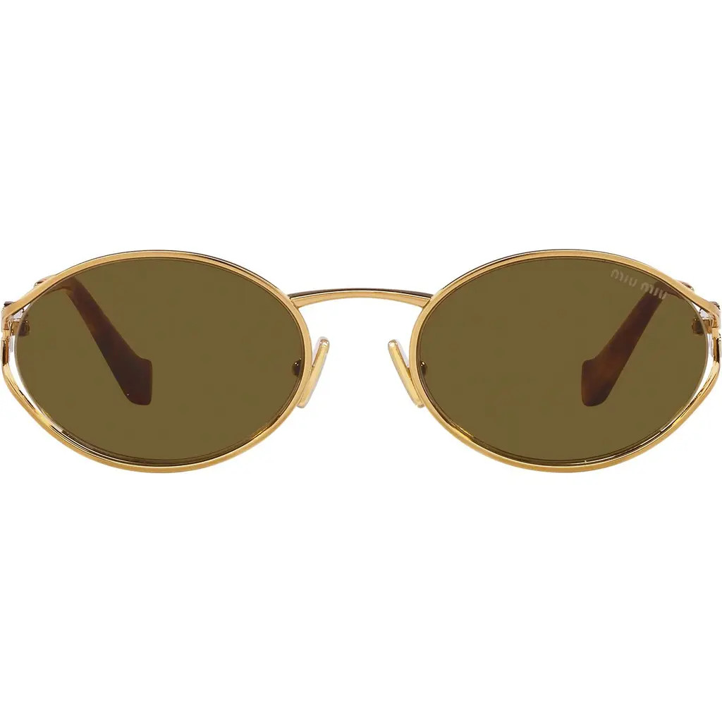 Miu Miu 54mm Oval Sunglasses in Dark Brown at Nordstrom | Nordstrom