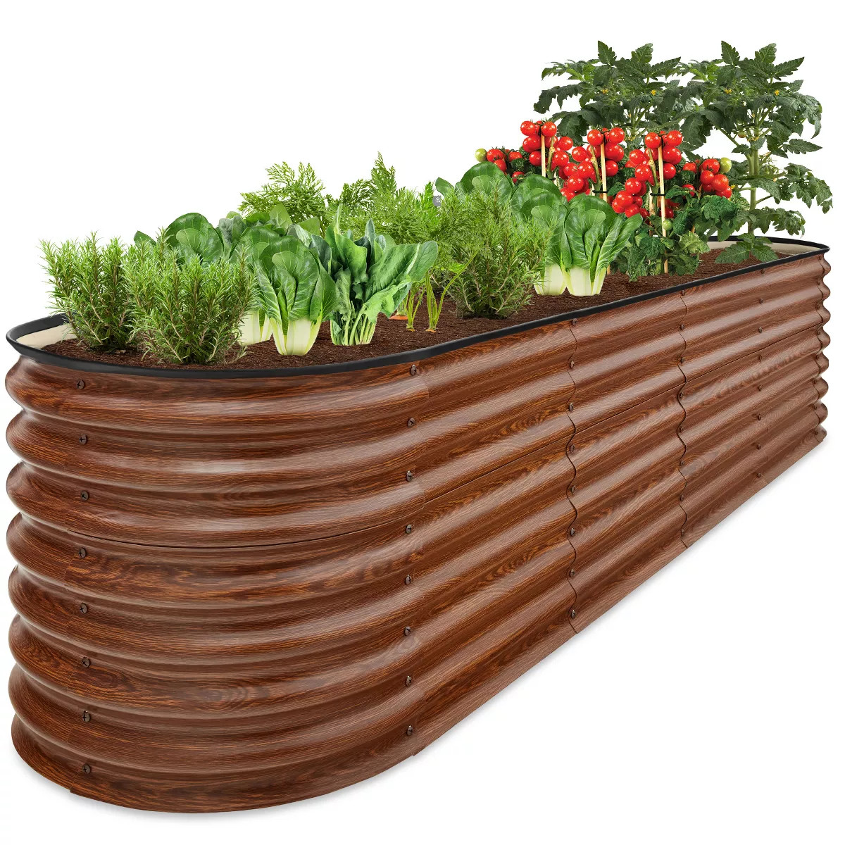 Best Choice Products 8x2x2ft Metal Raised Garden Bed, Oval Outdoor Planter Box w/ 4 Support Bars ... | Target