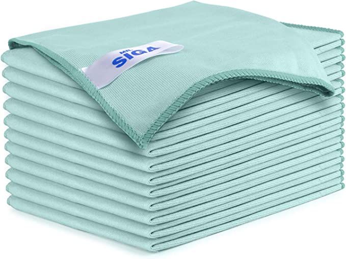MR.SIGA Ultra Fine Microfiber Cloths for Glass, Pack of 12, 35 x 40cm 13.7" x 15.7" | Amazon (US)