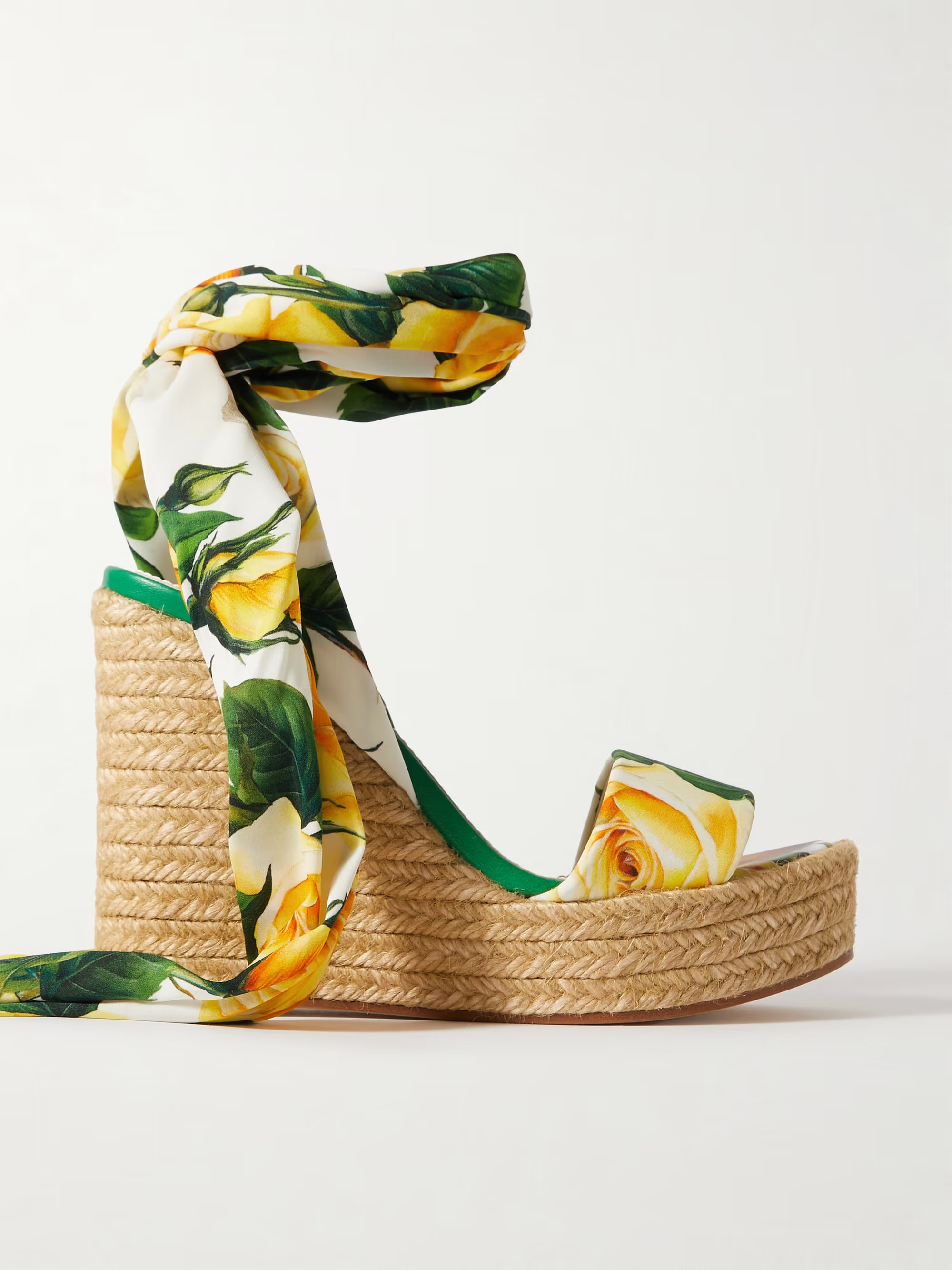 Lolita floral-print stretch-silk espadrille wedge sandals | NET-A-PORTER APAC