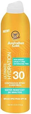 Australian Gold Continuous Spray Sunscreen SPF 30, 6 Ounce | Dries Fast | Broad Spectrum | Water ... | Amazon (US)