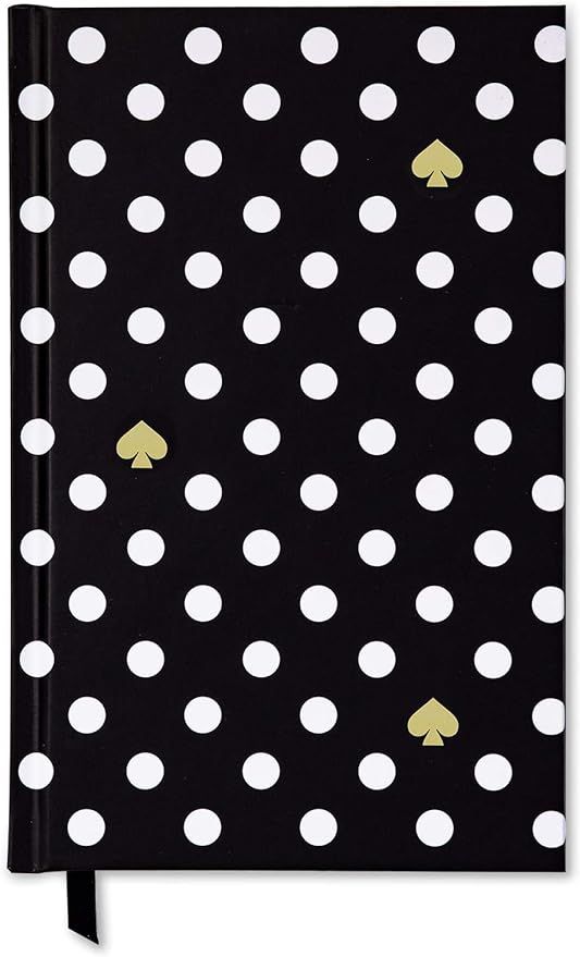 Kate Spade New York Black/White Ruled Writing Journal, Bound Notebook with 200 Lined Pages, Polka... | Amazon (US)