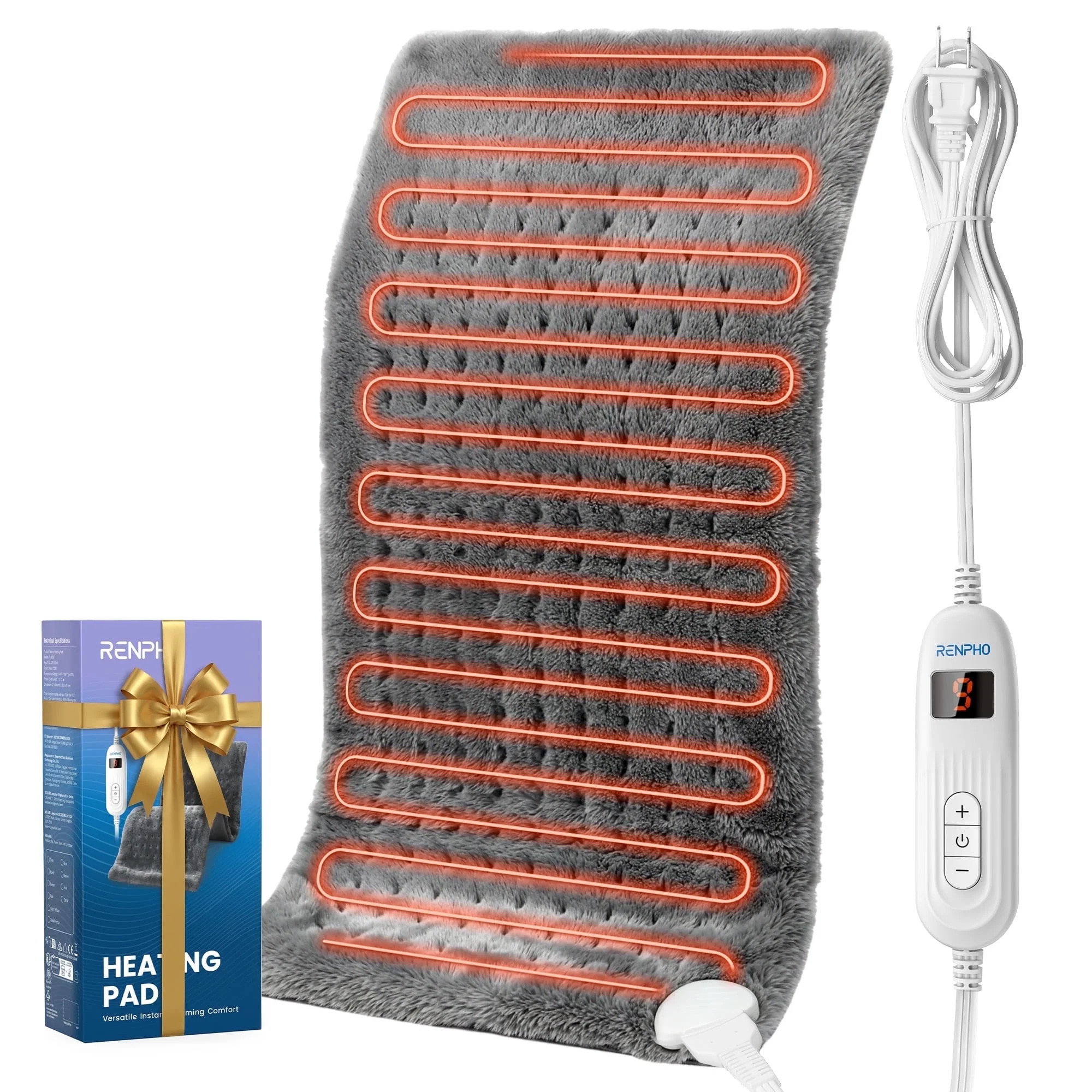 RENPHO Heating Pad for Back Pain Relief & Period Cramps, HSA FSA Eligible, Heat Pad for Neck and ... | Walmart (US)