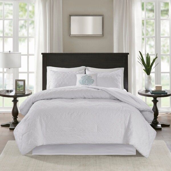 Madison Park Mansfield Quilted White Comforter Set | Bed Bath & Beyond