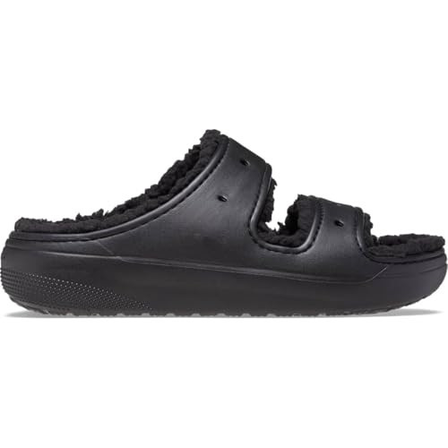 Crocs Unisex Classic Cozzzy Sandal Black/Black Men's 11, Women's 13 Medium | Amazon (US)