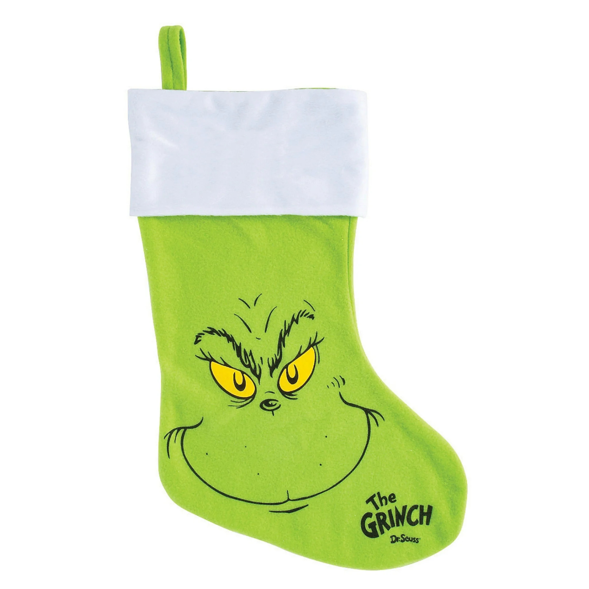 Dr. Seuss The Grinch Smirk Cotton Christmas Stocking, 18-Inch | Walmart (US)