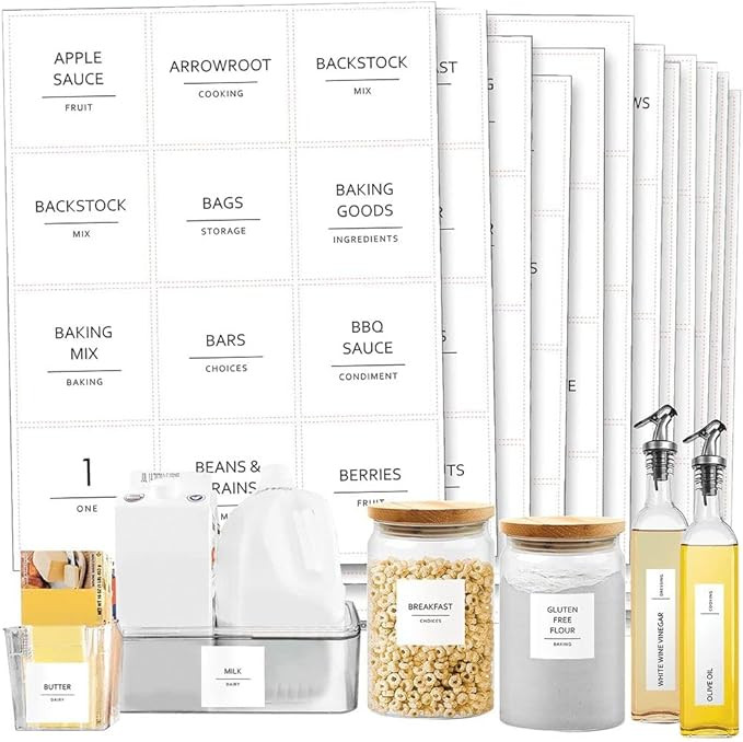 Talented Kitchen 157 Minimalist Supplementary Pantry & Fridge Labels – Pantry Label Sticker Ing... | Amazon (US)