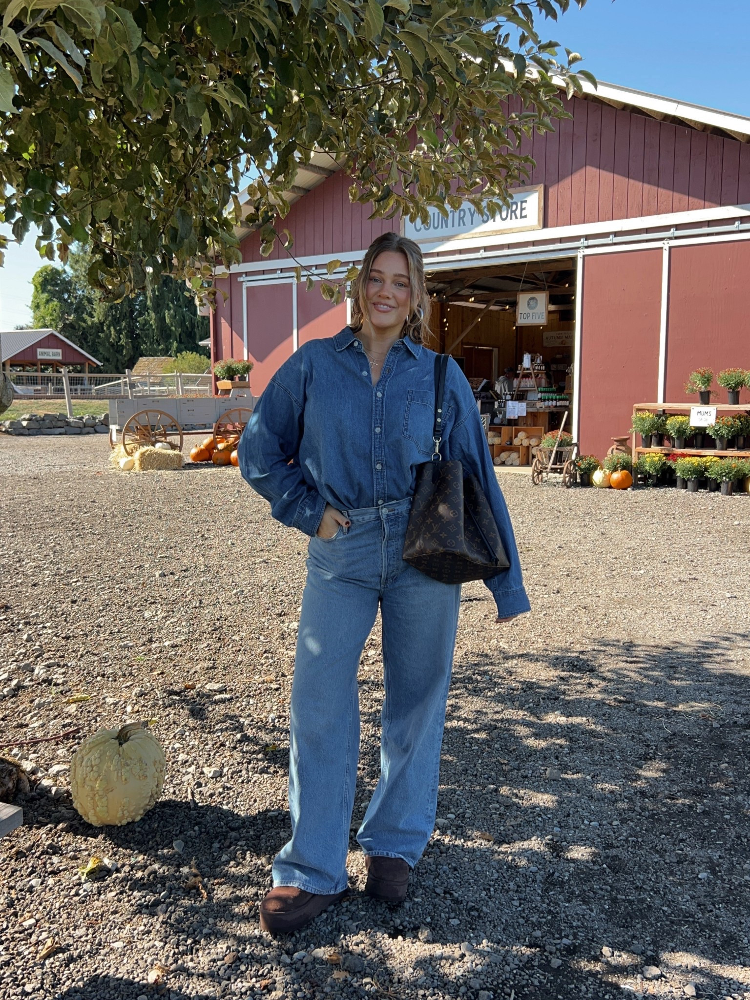 Sized up in shirt to a large for super loose fit it’s long like a dress so I tucked it on. Jeans size down but I love this looser low rise fit. Boots true size I’m an 8 I buy an 8. Linked similar pair from Amazon that look exact same! 
