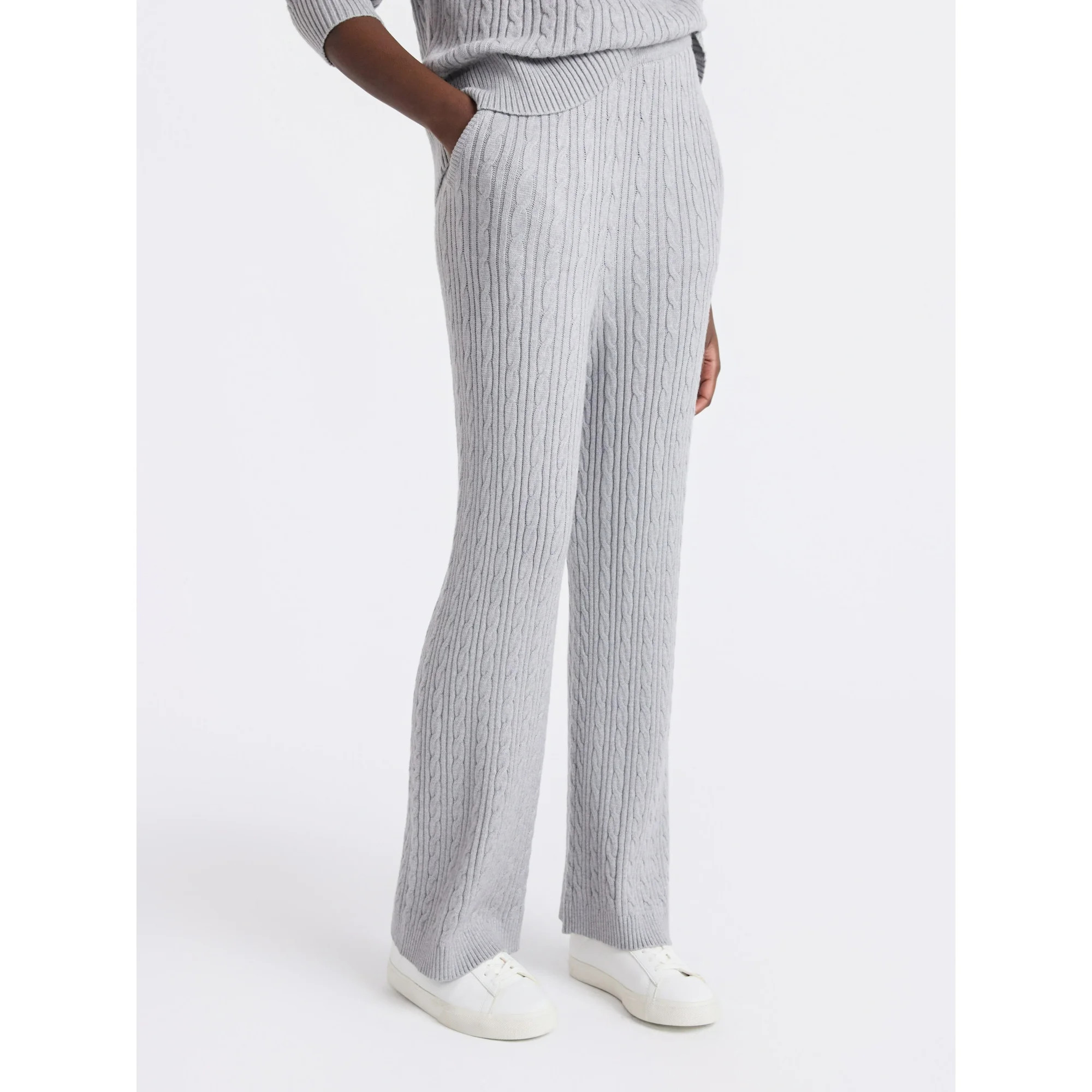 Free Assembly Women's Cozy Yarn Wide Leg Cable Knit Sweater Pants, Size XS-XXL - Walmart.com | Walmart (US)
